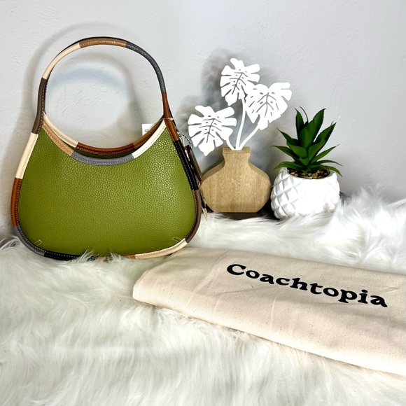 Olive Green Multi Ergo Bag In Coachtopia Leather with Dust Bag - Picture 2 of 5